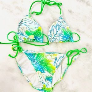 O’Neill string bikini bright colors💚💙💛large